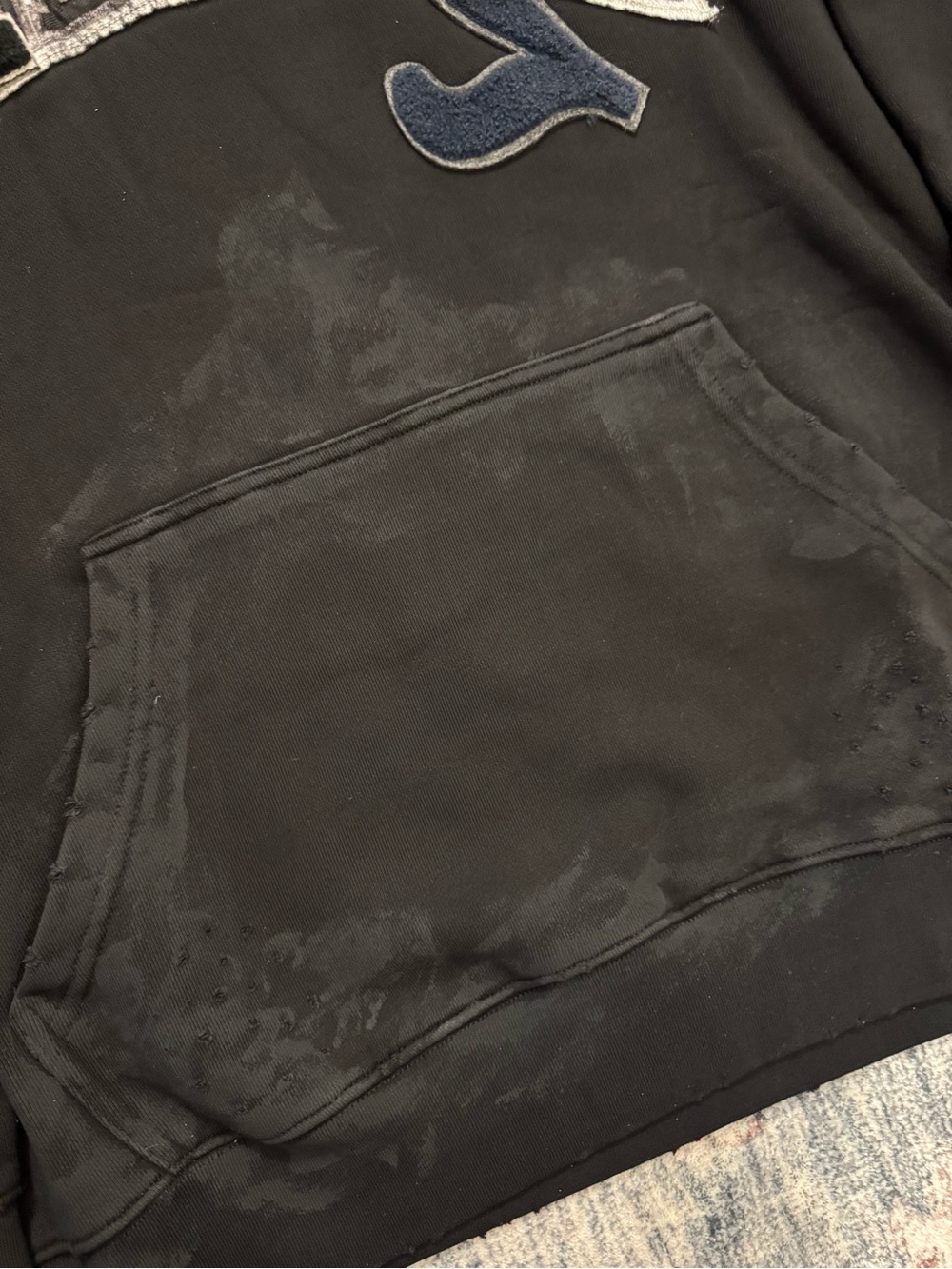 Balenciaga Black Logo Patchwork Hoodie - Picture 3 of 9